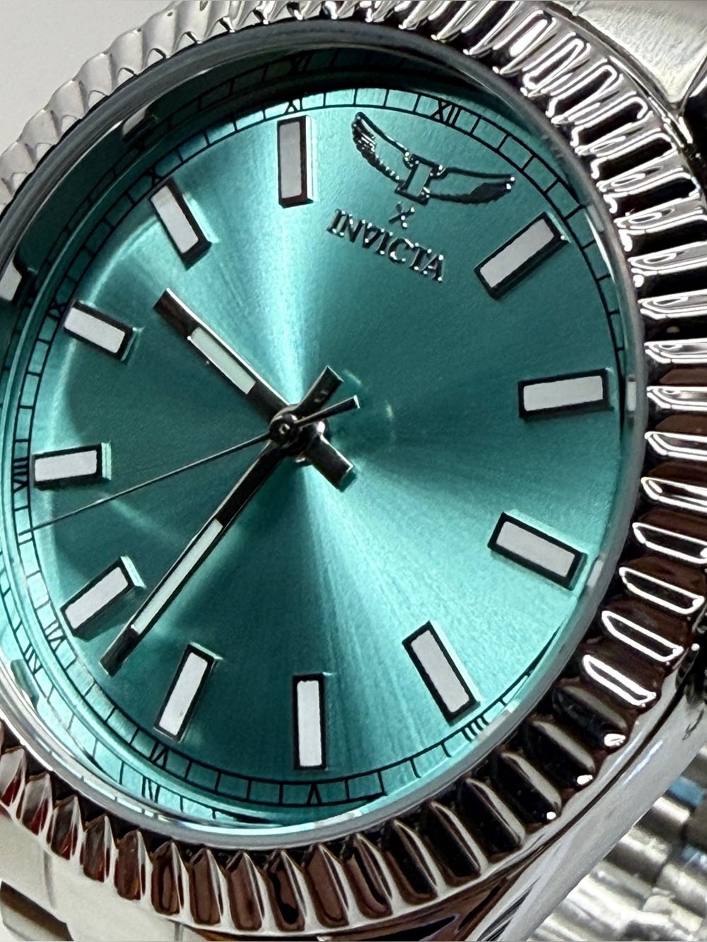 Invicta I 42mm Silver Watch with Tiffany Blue Dial